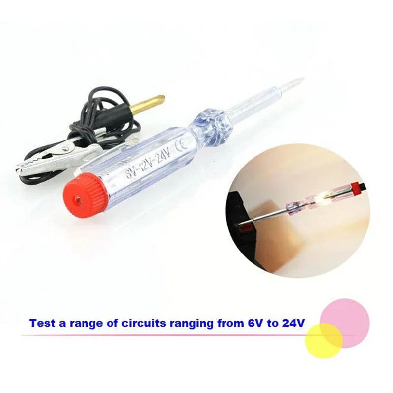 Car Tester Fuses Light Socket Tester Circuit Pen For Car Motorcycle Small Engine With Alligator Clip Long Probe Pen Light Bulb
Car Tester Fuses Light Socket Tester Circuit Pen For Car Motorcycle Small Engine With Alligator Clip Long Probe Pen Light Bulb