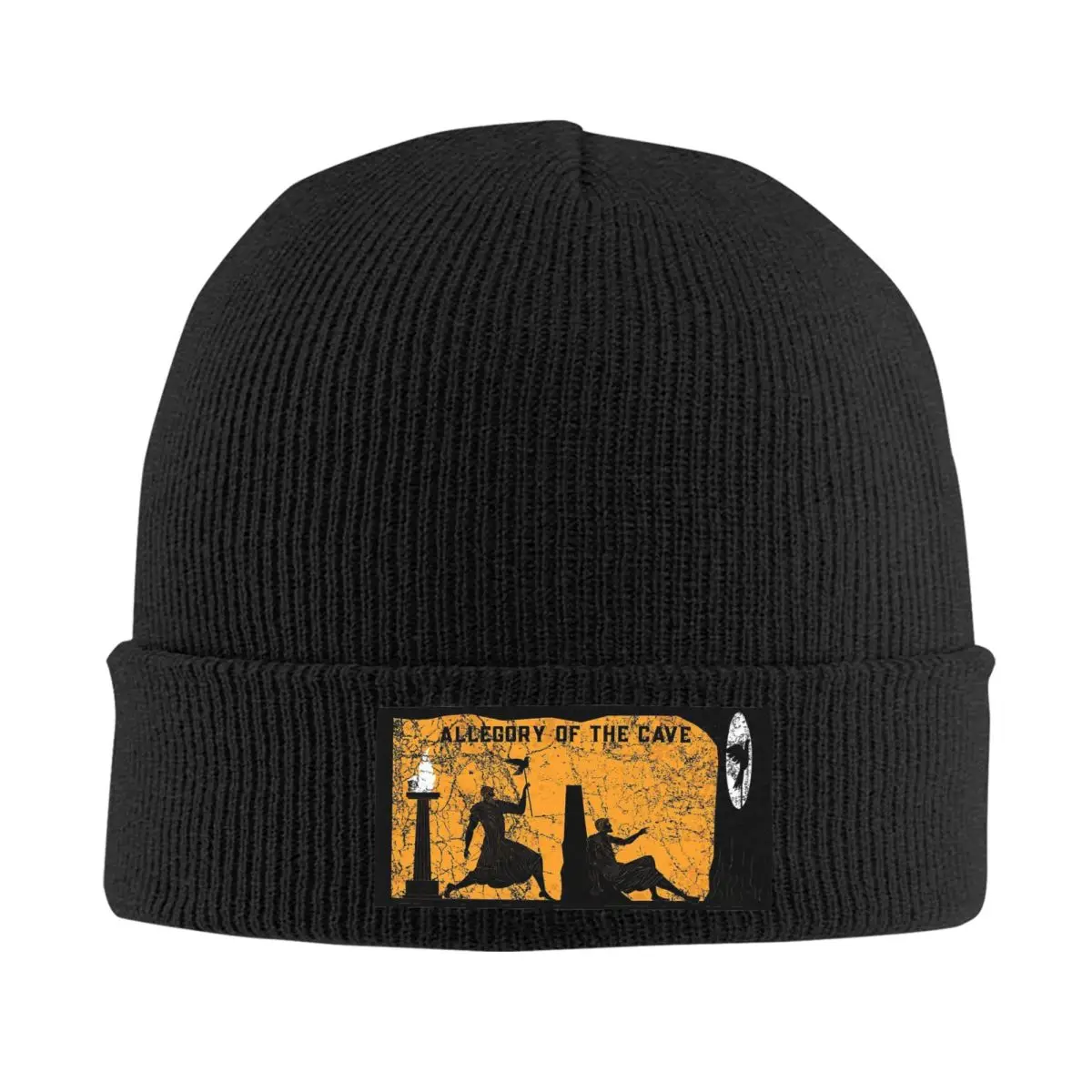 

Allegory Of The Cave Knitted Hat Velvet Applique Skin-friendly Father's Day Gift