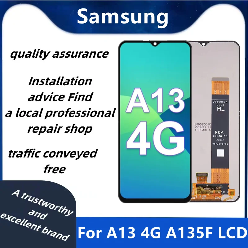 

6,5 "; Новый оригинальный для Samsung Galaxy A13 4G, ЖК-дисплей, сенсорный экран, дигитайзер для Samsung A13 LTE A135F A135B, SM-A135U1 LCD