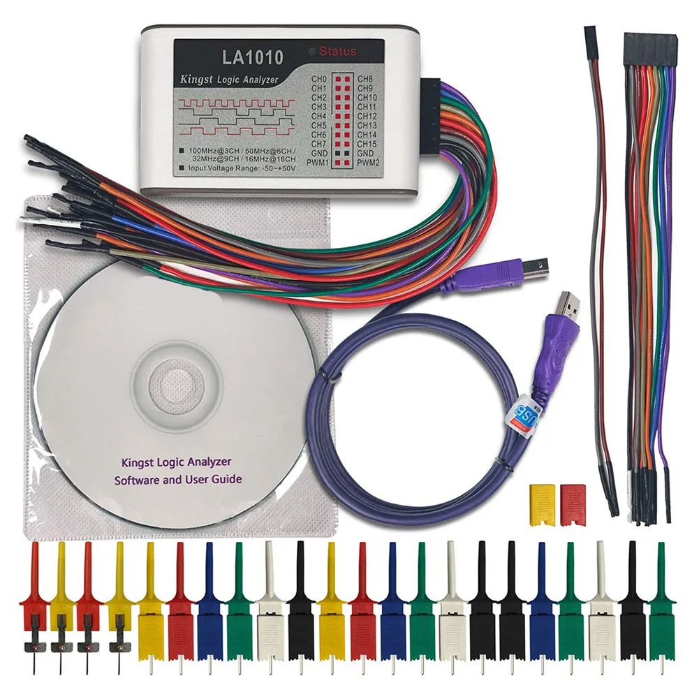 Logic Analyzer LA1010 USB Logic Analyzer 100M Maximum Sampling Rate FPGA Debugging Tool Electrical Instrument Accessories
Logic Analyzer LA1010 USB Logic Analyzer 100M Maximum Sampling Rate FPGA Debugging Tool Electrical Instrument Accessories