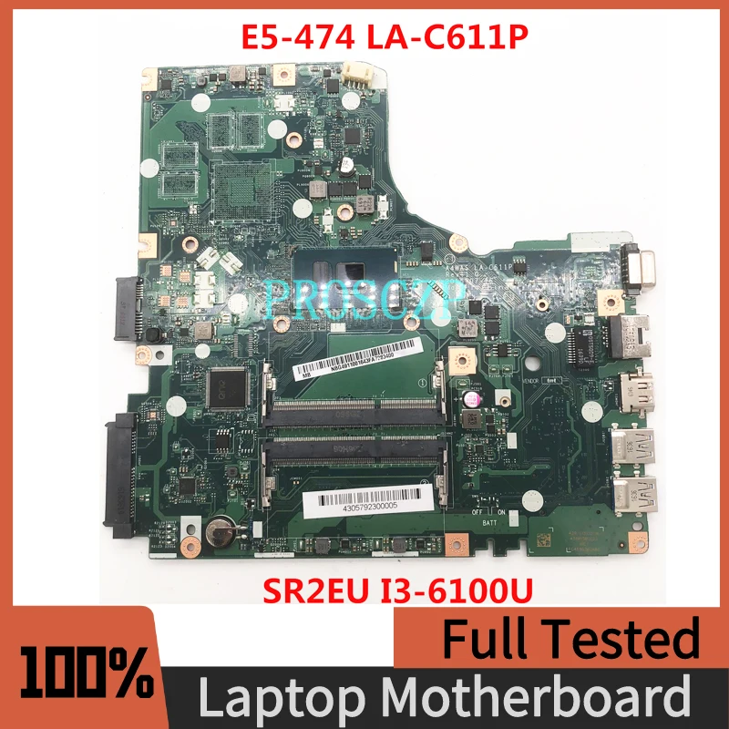 Free Shipping Mainboard For ACER Aspire E5-474 Laptop Motherboard A4WAS LA-C611P With SR2EU I3-6100U CPU 100% Full Working Well 
Free Shipping Mainboard For ACER Aspire E5-474 Laptop Motherboard A4WAS LA-C611P With SR2EU I3-6100U CPU 100% Full Working Well