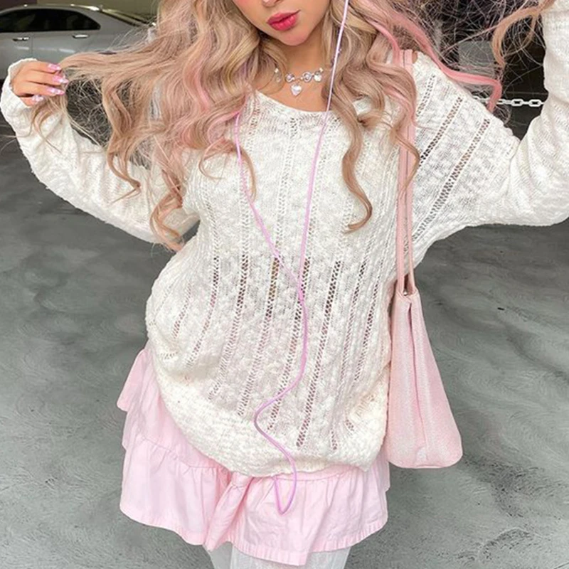 Женский трикотажный пуловер, повседневный Однотонный свитер с длинным рукавом, в уличном стиле, осень-весна
Женский трикотажный пуловер, повседневный Однотонный свитер с длинным рукавом, в уличном стиле, осень-весна