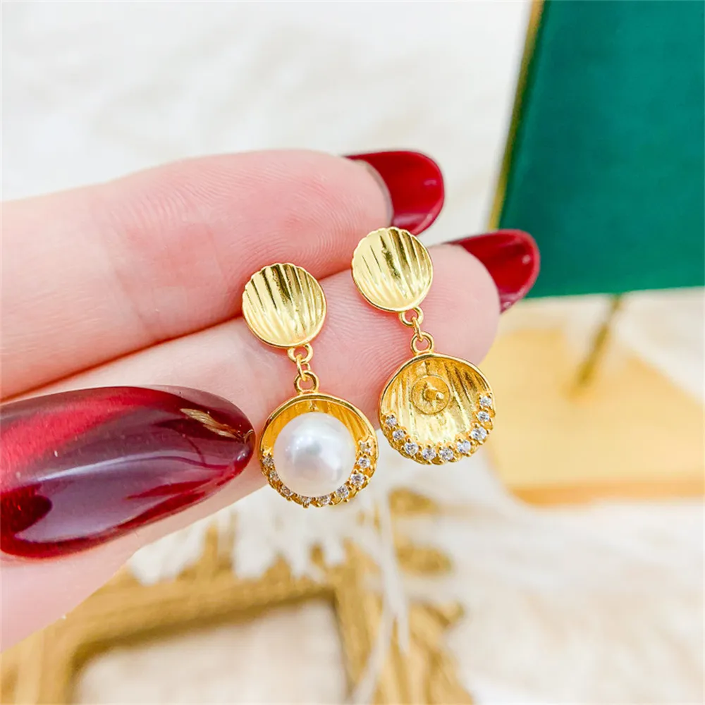 DIY Pearl Earnail Accessories S925 Sterling Silver Jewelry Fashion New Style Earrings Women's Empty Fit 6-8mm Beads
DIY Pearl Earnail Accessories S925 Sterling Silver Jewelry Fashion New Style Earrings Women's Empty Fit 6-8mm Beads