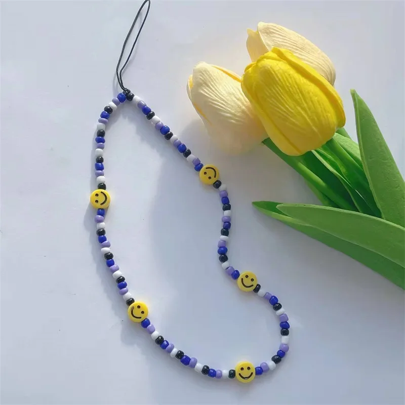 Creative Resin Yellow Smiley Handmade Beaded Blue Lanyard Anti-lost Personality Mobile Phone Chain Of Female Jewelry Accessories
Creative Resin Yellow Smiley Handmade Beaded Blue Lanyard Anti-lost Personality Mobile Phone Chain Of Female Jewelry Accessories
