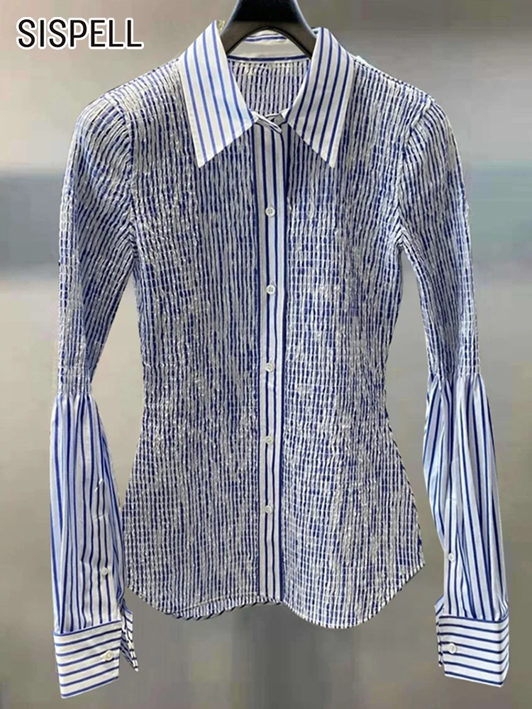 SISPELL Print Colorblock Shirt For Women Lapel Long Sleeve Solid Ruched Slim Blouses Female Autumn Clothing Fashion 2022 Style
SISPELL Print Colorblock Shirt For Women Lapel Long Sleeve Solid Ruched Slim Blouses Female Autumn Clothing Fashion 2022 Style