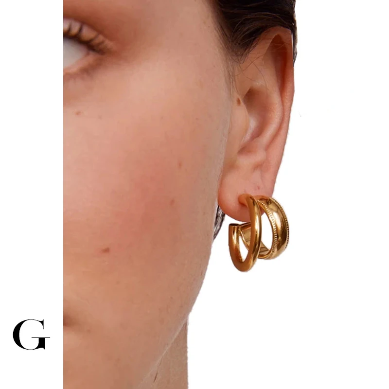 GHIDBK Gold/Silver Color Textured Double Decker Half Hoop Earrings for Women Fashion Chic Hollow Bold Earrings Jewellery 2022
GHIDBK Gold/Silver Color Textured Double Decker Half Hoop Earrings for Women Fashion Chic Hollow Bold Earrings Jewellery 2022