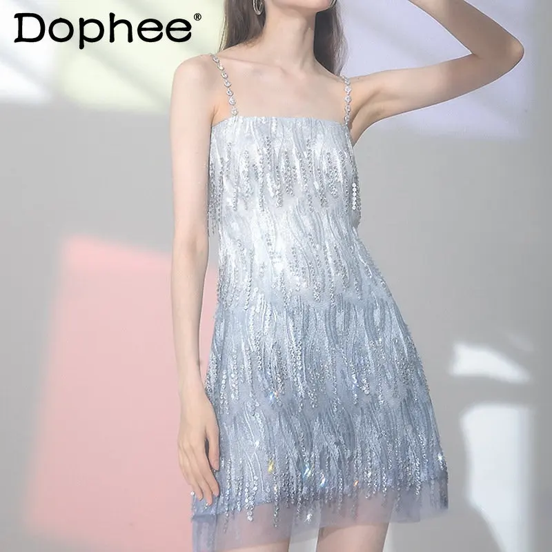 2023 Spring Summer Elegant Rhinestone Suspender Dress for Women Embroidery Dress Meeting Party Wear Birthday Outfits Girls
2023 Spring Summer Elegant Rhinestone Suspender Dress for Women Embroidery Dress Meeting Party Wear Birthday Outfits Girls