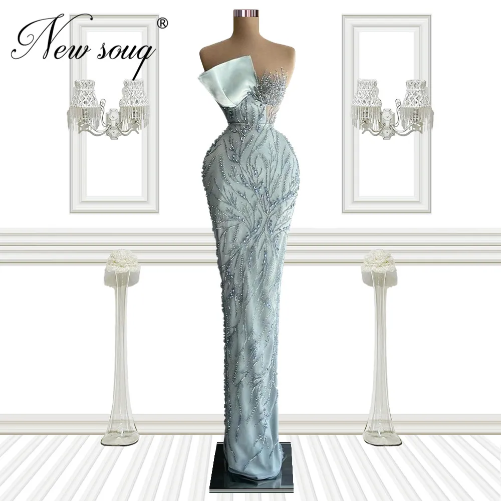 Женское вечернее платье-Русалка без бретелек, элегантное голубое платье с бусинами в стиле Звезд, платье для свадебной вечеринки в арабском стиле, лето 2019
Женское вечернее платье-Русалка без бретелек, элегантное голубое платье с бусинами в стиле Звезд, платье для свадебной вечеринки в арабском стиле, лето 2019