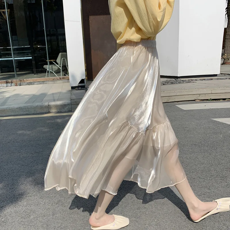 Элегантная белая атласная винтажная юбка из тюля, Женская эластичная юбка из тюля с высокой талией, длинная Плиссированная юбка, женская пл... 
Элегантная белая атласная винтажная юбка из тюля, Женская эластичная юбка из тюля с высокой талией, длинная Плиссированная юбка, женская пл...