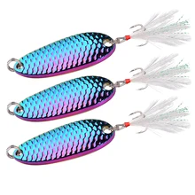 1pcs Metal 1.5-20g Colorful Fishing Lures Wobbler Spinner Bait Spoon Artificial Bass Hard Sequin Paillette Metal Steel Hook Lure