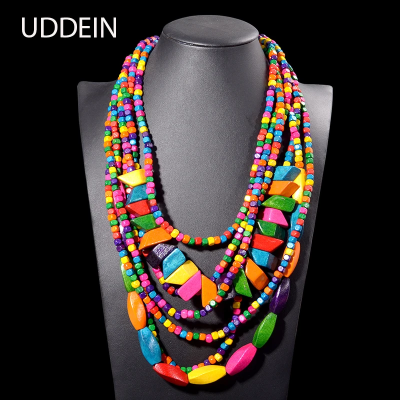 Bohemian Geometric Colorful Wood Bead Necklace & Pendant Handmade Multi Layer Beaded Wooden Jewelry Vintage Statement Collier
Bohemian Geometric Colorful Wood Bead Necklace & Pendant Handmade Multi Layer Beaded Wooden Jewelry Vintage Statement Collier