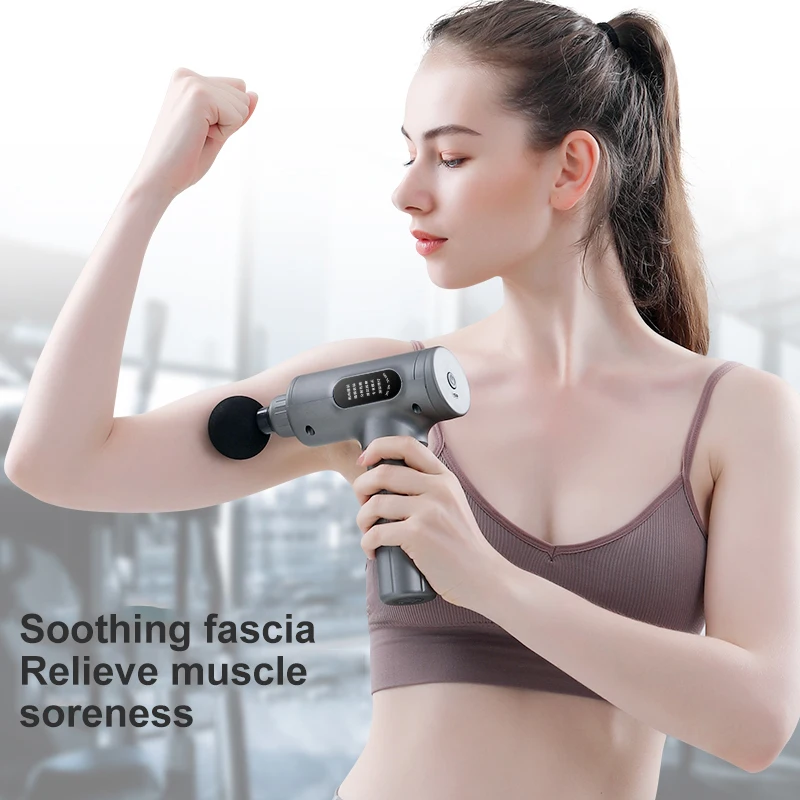 

Массажный пистолет для глубоких тканей, перкуссионный фитнес-массажер для расслабления мышц, пистолет для облегчения боли, Электрический массажер для тела с USB