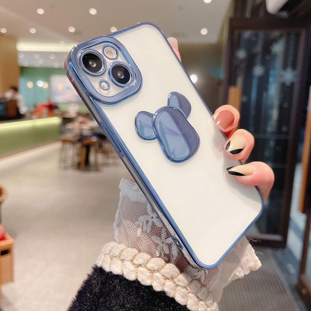 Cute 3D Bear Plating Phone Case For iPhone 13 12 11 Pro Max Xr X Xs Max 8 7 Plus SE 2 Transparent Camera Protection Soft Cover
Cute 3D Bear Plating Phone Case For iPhone 13 12 11 Pro Max Xr X Xs Max 8 7 Plus SE 2 Transparent Camera Protection Soft Cover