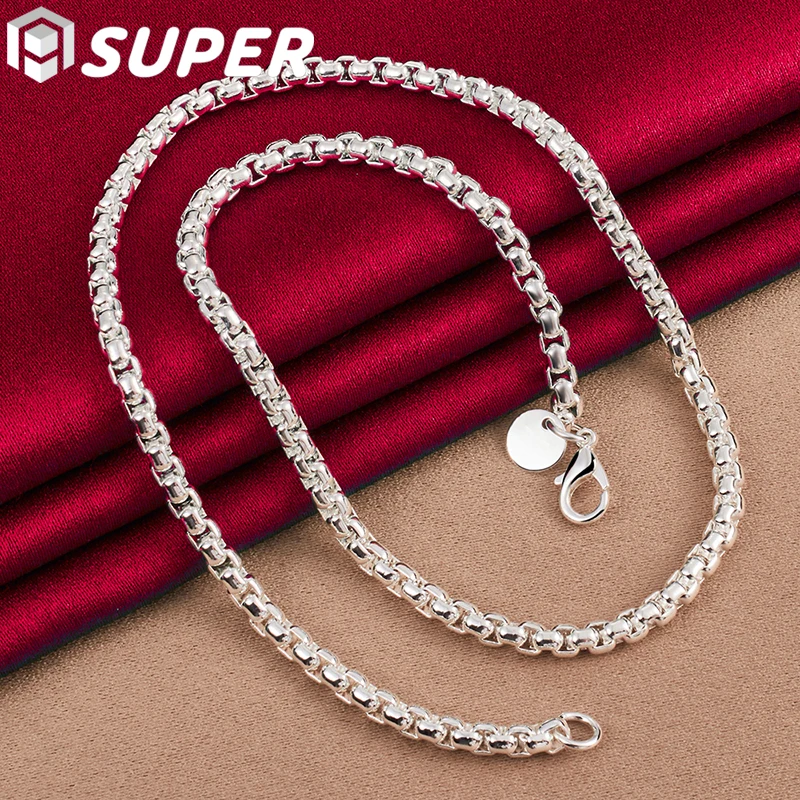 925 Sterling Silver 18/20/24 Inch Necklace 5mm Round Box Chain For Woman Men Fashion Wedding Engagement Charm Jewelry
925 Sterling Silver 18/20/24 Inch Necklace 5mm Round Box Chain For Woman Men Fashion Wedding Engagement Charm Jewelry