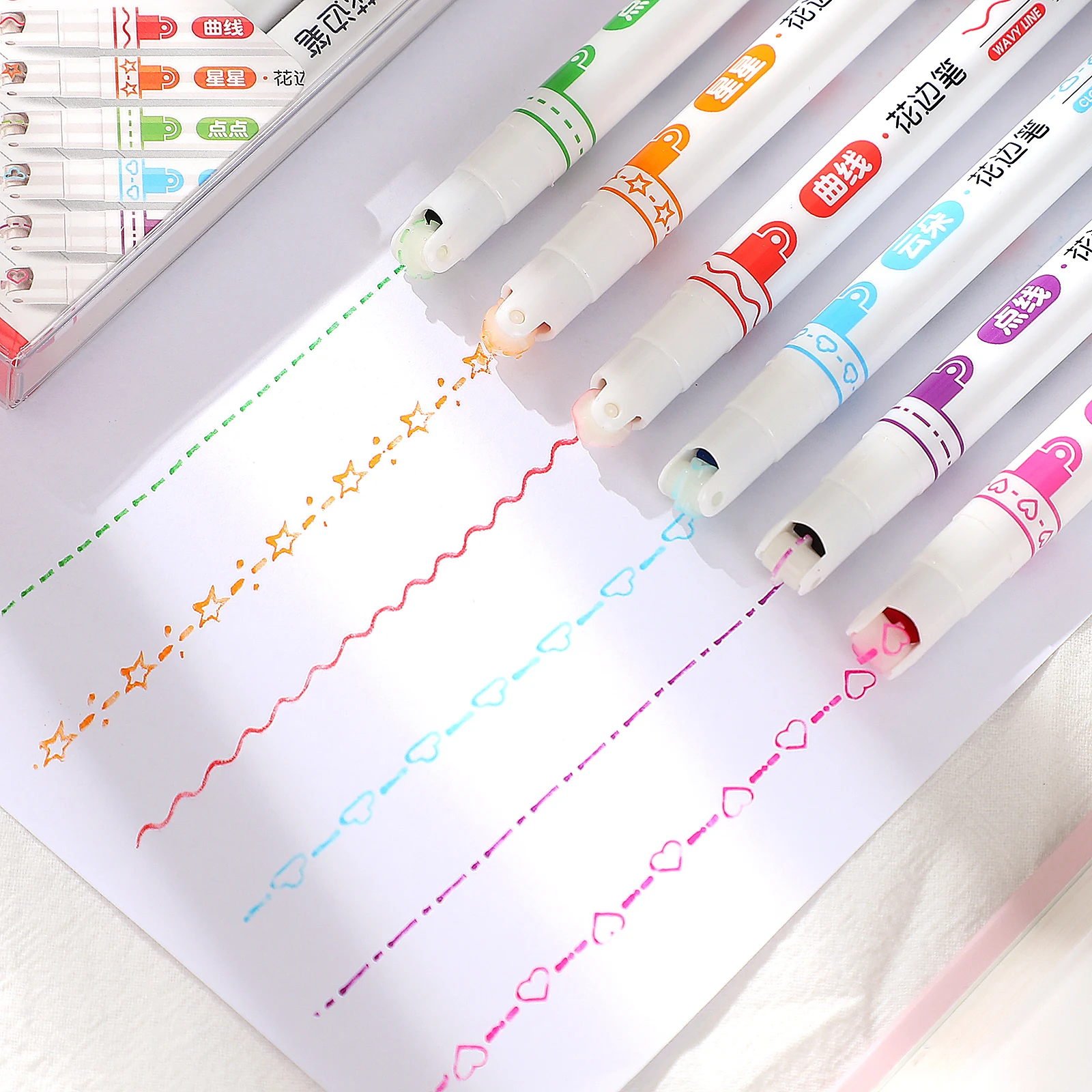 6Pcs/Set DIY Journal Decoration Roller Lace Marker Pens Cute Student Scrapbooking Art Markers Kawaii Stationery Writing Supplies
6Pcs/Set DIY Journal Decoration Roller Lace Marker Pens Cute Student Scrapbooking Art Markers Kawaii Stationery Writing Supplies