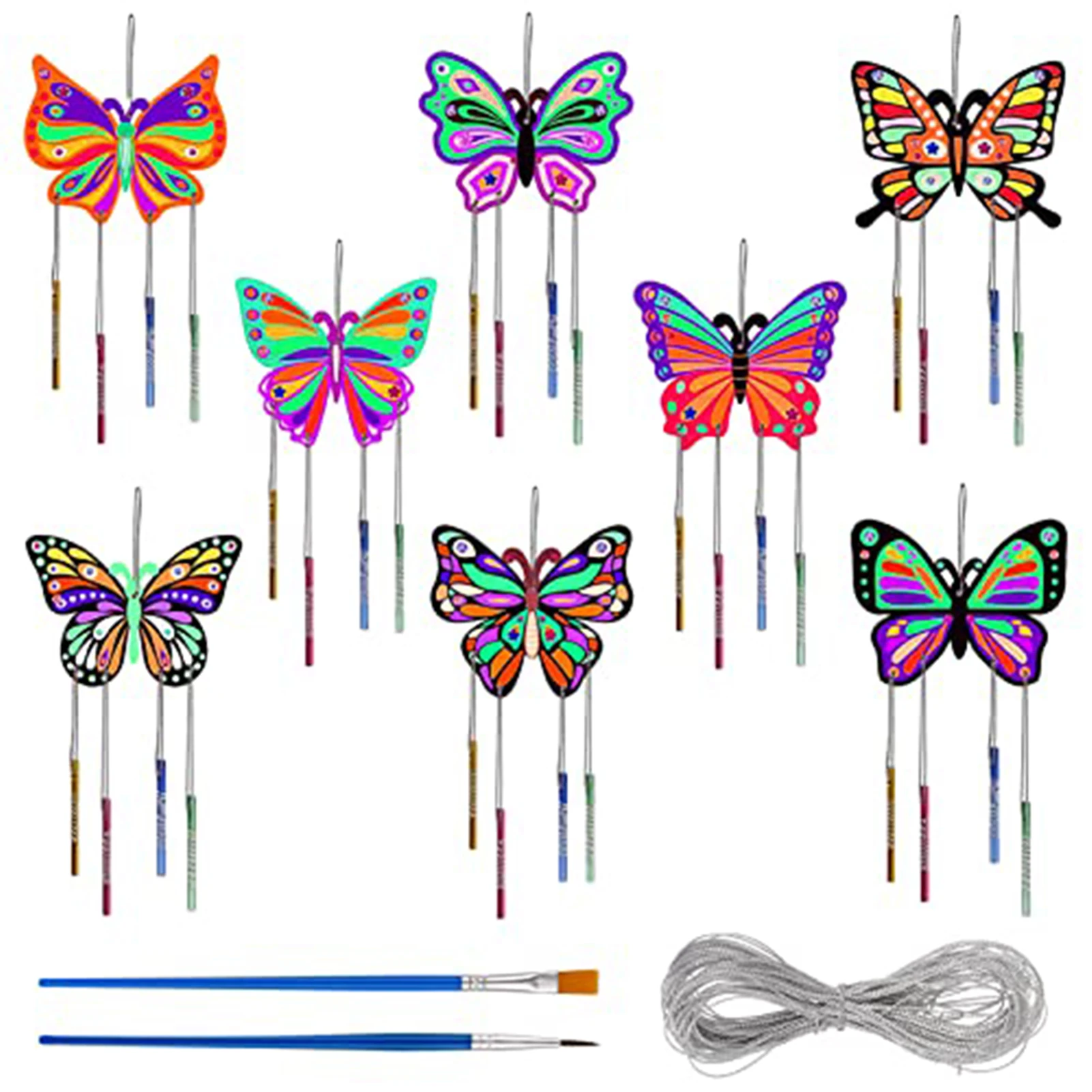 8 шт. колокольчики, колокольчики ветра, искусство окна, красивый двор, сад, подвесное украшение, дерево, весенний подарок, дверь, «сделай сам», форма бабочки 
8 шт. колокольчики, колокольчики ветра, искусство окна, красивый двор, сад, подвесное украшение, дерево, весенний подарок, дверь, «сделай сам», форма бабочки