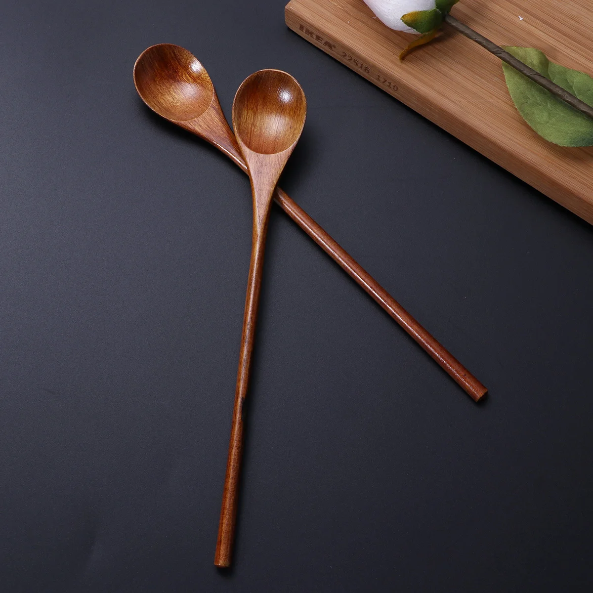 

Spoon Spoons Wooden Wood Kitchen Mixing Mini Soup Stirring Cooking Set Candy Honey Long Handle Eating Baby Japanese Serving