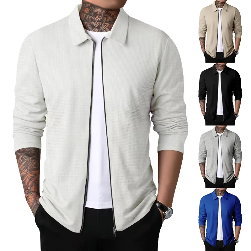 2023 jacket cardigan men's autumn New zipper jacket casual men's long sleeve lapel waffle jacket
2023 jacket cardigan men's autumn New zipper jacket casual men's long sleeve lapel waffle jacket