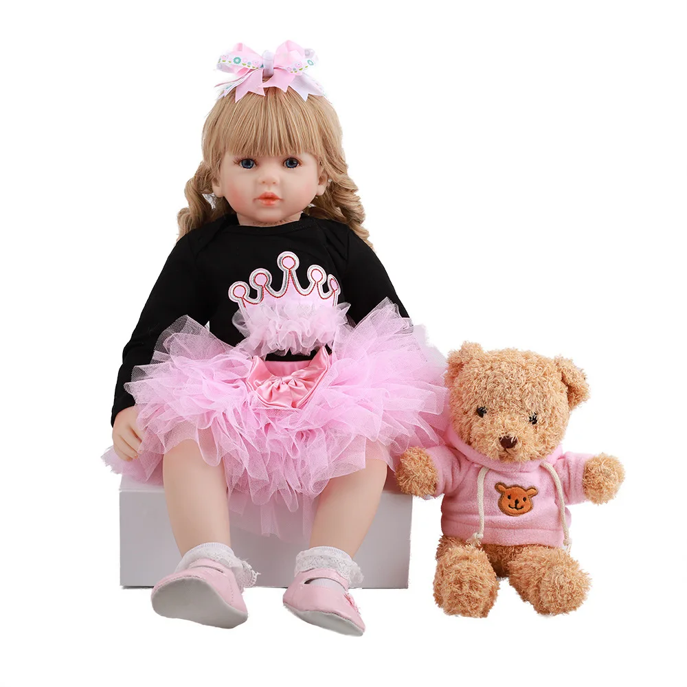 24inch 60cm Lifelike Long Wavy Hair Toddler Girls Model Silicone Reborn Baby Doll Cloth Body Simulation Baby Toy Christmas Gift
24inch 60cm Lifelike Long Wavy Hair Toddler Girls Model Silicone Reborn Baby Doll Cloth Body Simulation Baby Toy Christmas Gift