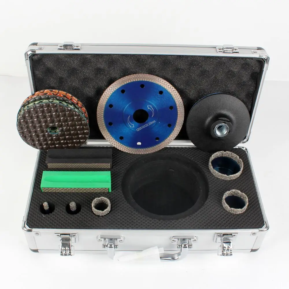 Tool Set Ceramic Porcelain Tile Diamond Core Drill Bit Kit With Cutting Disc Hand Polishing Pads
Tool Set Ceramic Porcelain Tile Diamond Core Drill Bit Kit With Cutting Disc Hand Polishing Pads