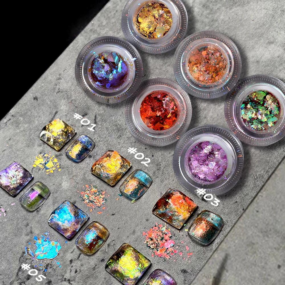 1Jar Crystal Fire Opal Star Aurora Nail Art Powder Untra-thin Ice Dreamy High Flash Nail Sequins Brocade Chameleon Sequins
1Jar Crystal Fire Opal Star Aurora Nail Art Powder Untra-thin Ice Dreamy High Flash Nail Sequins Brocade Chameleon Sequins