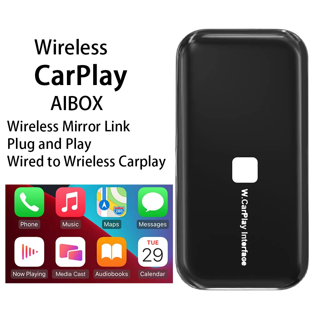 2022Vehicle Machine Control Box Car Wired To Wireless Car Player Dongle Box With Mirror Link Screen Carplay In-Car Entertainment
2022Vehicle Machine Control Box Car Wired To Wireless Car Player Dongle Box With Mirror Link Screen Carplay In-Car Entertainment