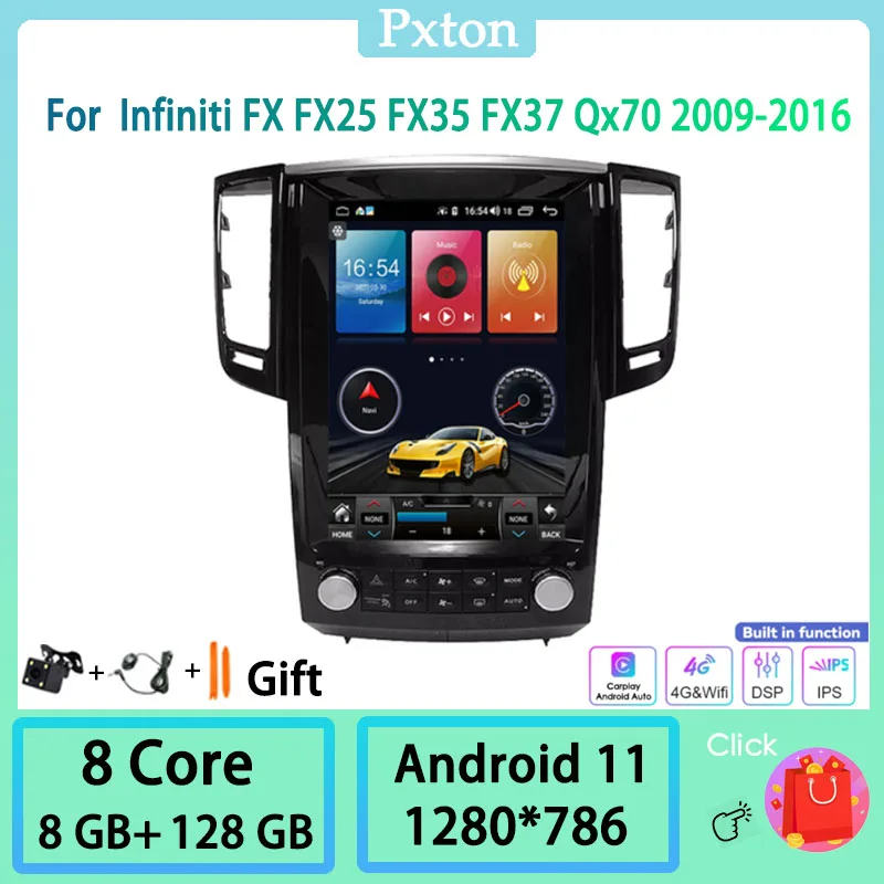Pxton Android Tesla Screen Car Radio Stereo Multimedia Player For Infiniti FX FX25 FX35 FX37 Qx70 2009-2016 Carplay Auto 8G+128G
Pxton Android Tesla Screen Car Radio Stereo Multimedia Player For Infiniti FX FX25 FX35 FX37 Qx70 2009-2016 Carplay Auto 8G+128G