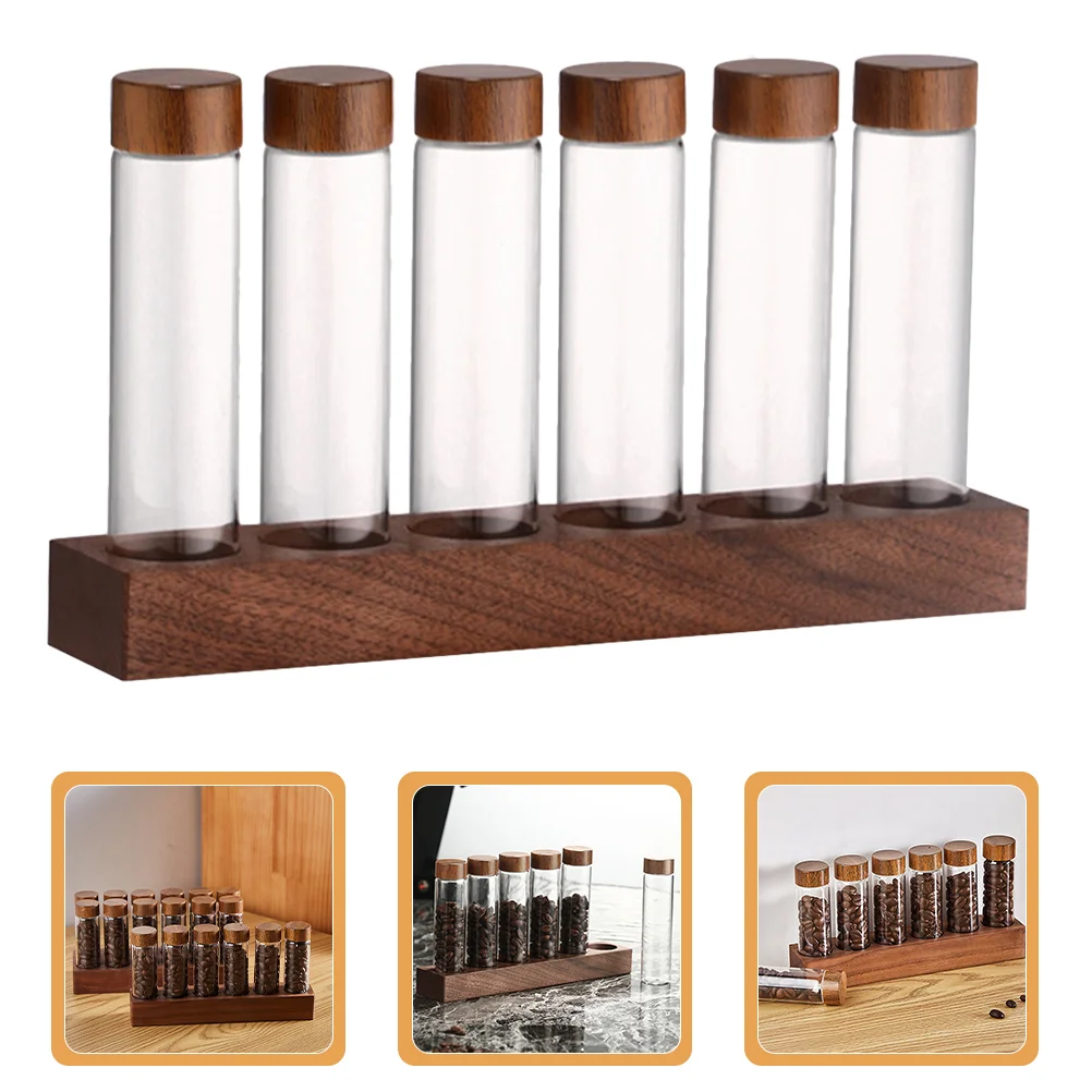 1 Set Coffee Bean Storage Tubes Glass Coffee Bean Vials With Lids and Wooden Display Stand Beans Canister
1 Set Coffee Bean Storage Tubes Glass Coffee Bean Vials With Lids and Wooden Display Stand Beans Canister