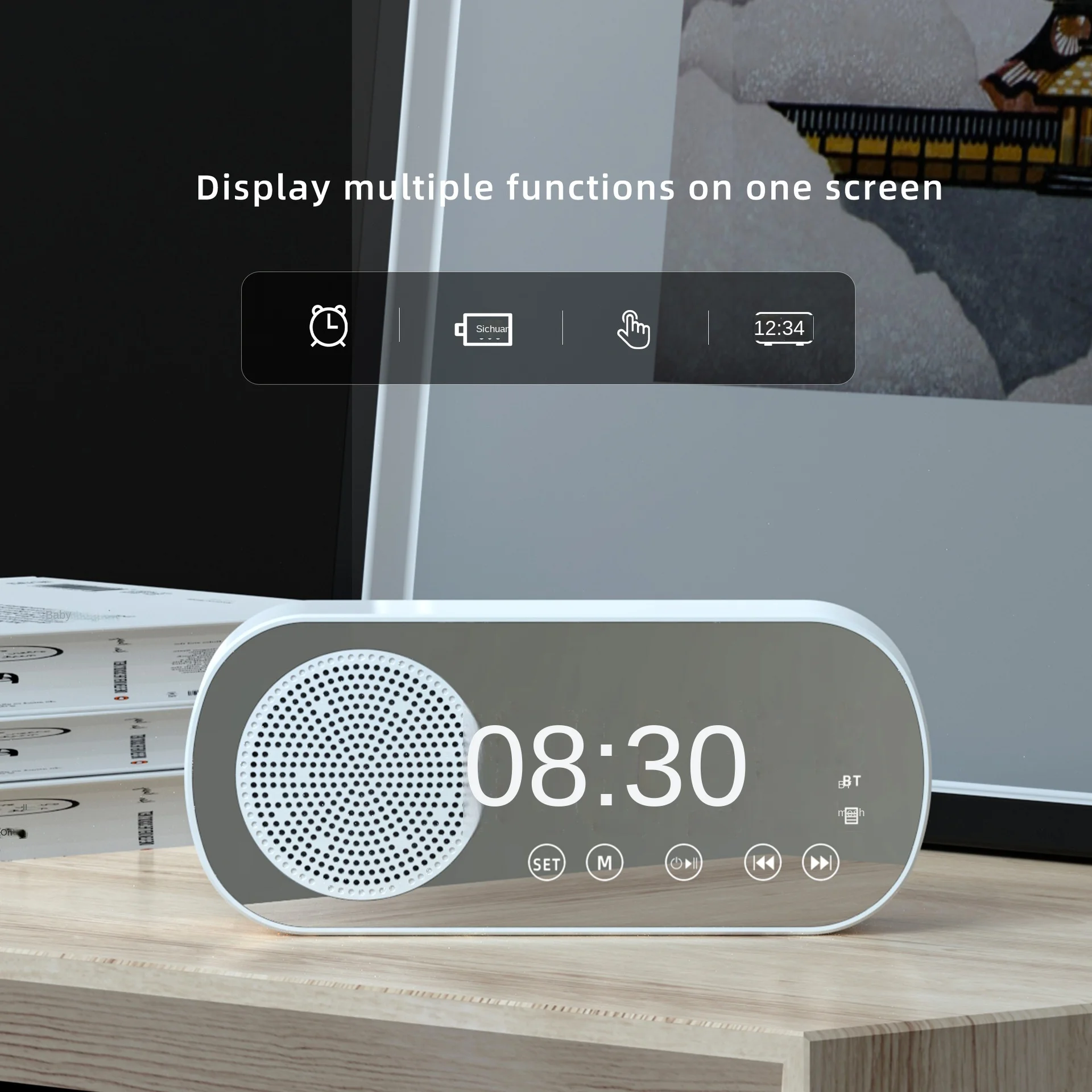 Wireless Bluetooth Speaker HD Mirror clock Clock Card Radio Gift Mini Stereo
Wireless Bluetooth Speaker HD Mirror clock Clock Card Radio Gift Mini Stereo