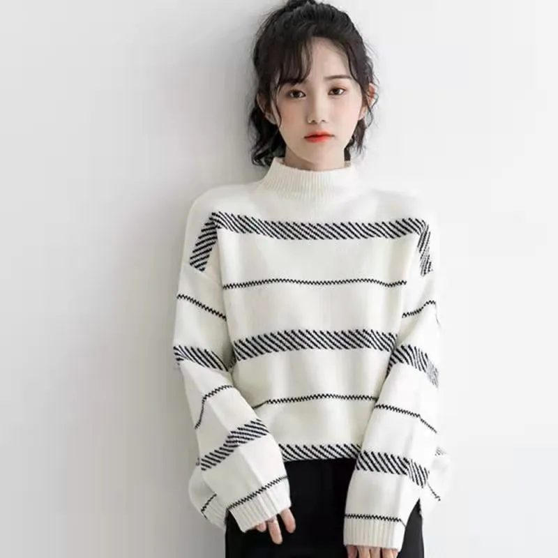 Pullover Striped Sweater Women Sweater 2022 Winter Korean Pullover Long Sleeve Top Knit Sweaters Vintage Thick Sweaters Oversize
Pullover Striped Sweater Women Sweater 2022 Winter Korean Pullover Long Sleeve Top Knit Sweaters Vintage Thick Sweaters Oversize