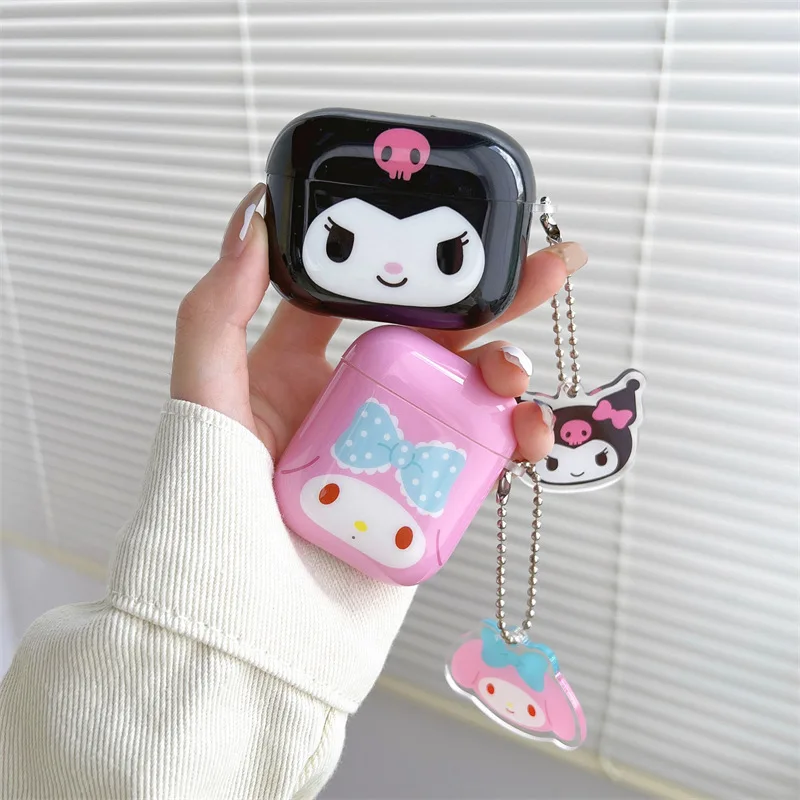 

New Sanrio Kuromi Applicable Airpods 1/2 Pro Generation Protective Sleeve Cartoon My Melody Headphone Case with Pendant