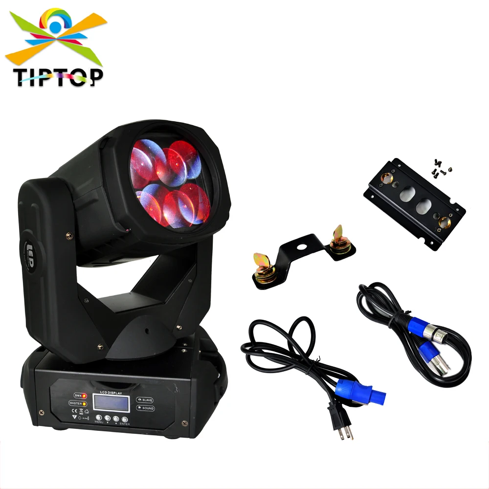 Суперсветодиодный подвижный головной светильник TIPTOP Blizzard Nova 4x25 вт 4 в 1, цветной подвижный головной светильник RYBW, луч света Gobo, 9/15DMX каналы
Суперсветодиодный подвижный головной светильник TIPTOP Blizzard Nova 4x25 вт 4 в 1, цветной подвижный головной светильник RYBW, луч света Gobo, 9/15DMX каналы