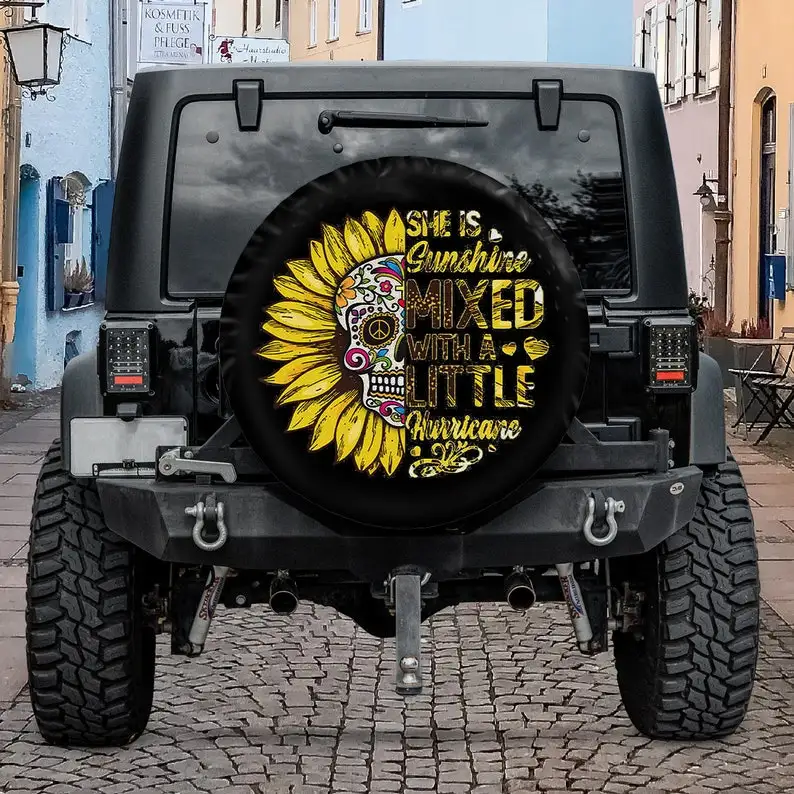 Chingona Skull Sunflower She Is Sunshine Mixed with A Little Hurricane Car Accessories Spare Tire Cover Valentine Gifts 15inch
Chingona Skull Sunflower She Is Sunshine Mixed with A Little Hurricane Car Accessories Spare Tire Cover Valentine Gifts 15inch