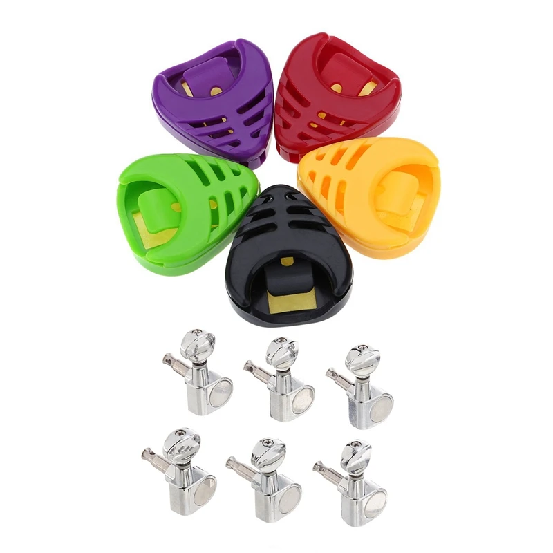 New Hot 11 Pcs Parts: 5 Pcs Heart-Shaped Guitar Pick Plectrum Holder Cases & 6 Pcs 6R Guitar Tuning Pegs Tuners Machine Heads
New Hot 11 Pcs Parts: 5 Pcs Heart-Shaped Guitar Pick Plectrum Holder Cases & 6 Pcs 6R Guitar Tuning Pegs Tuners Machine Heads