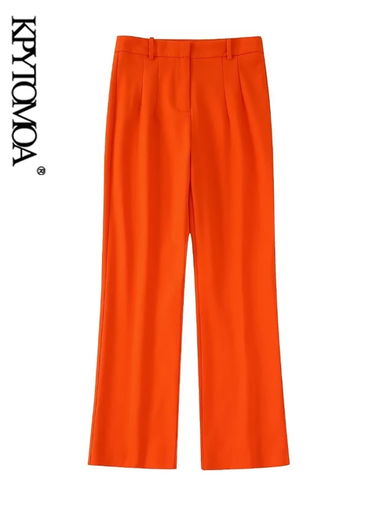 KPYTOMOA Women Fashion Office Wear Flare Pants Vintage High Waist Zipper Fly Female Ankle Trousers Mujer
KPYTOMOA Women Fashion Office Wear Flare Pants Vintage High Waist Zipper Fly Female Ankle Trousers Mujer