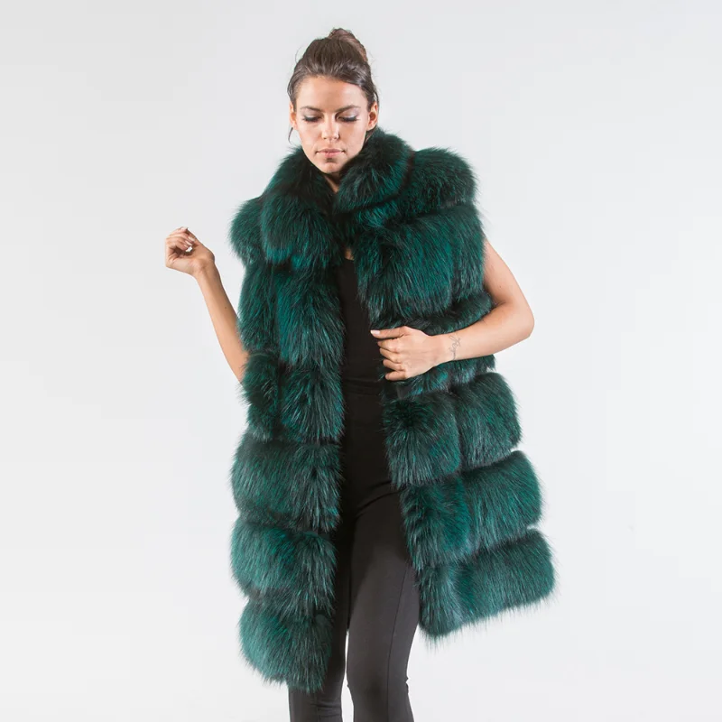 Strip Sewed Patchwork Green Fox Fur Vest Coat Women Winter Fashion New Sleeveless Luxury Genuine Real Fur Tank Jacket Female
Strip Sewed Patchwork Green Fox Fur Vest Coat Women Winter Fashion New Sleeveless Luxury Genuine Real Fur Tank Jacket Female