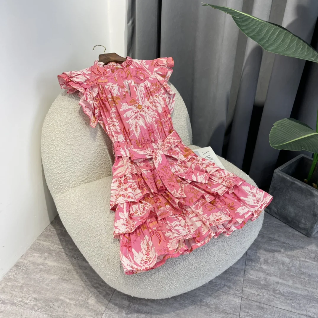 2022 Latest Summer Ladies Elegant Top Quality Poplin Pink Yellow Flower Print Butterfly Sleeve Mini Cake Dresses Women
2022 Latest Summer Ladies Elegant Top Quality Poplin Pink Yellow Flower Print Butterfly Sleeve Mini Cake Dresses Women