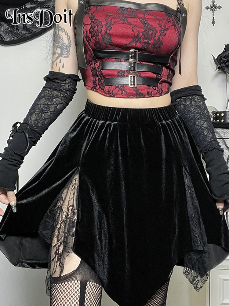 InsDoit Harajuku Goth Mesh Patchwork Japanese Mini Skirts Dark Irregular Folds High Waist Punk Pleated Sexy Cosplay Summer Skirt 
InsDoit Harajuku Goth Mesh Patchwork Japanese Mini Skirts Dark Irregular Folds High Waist Punk Pleated Sexy Cosplay Summer Skirt