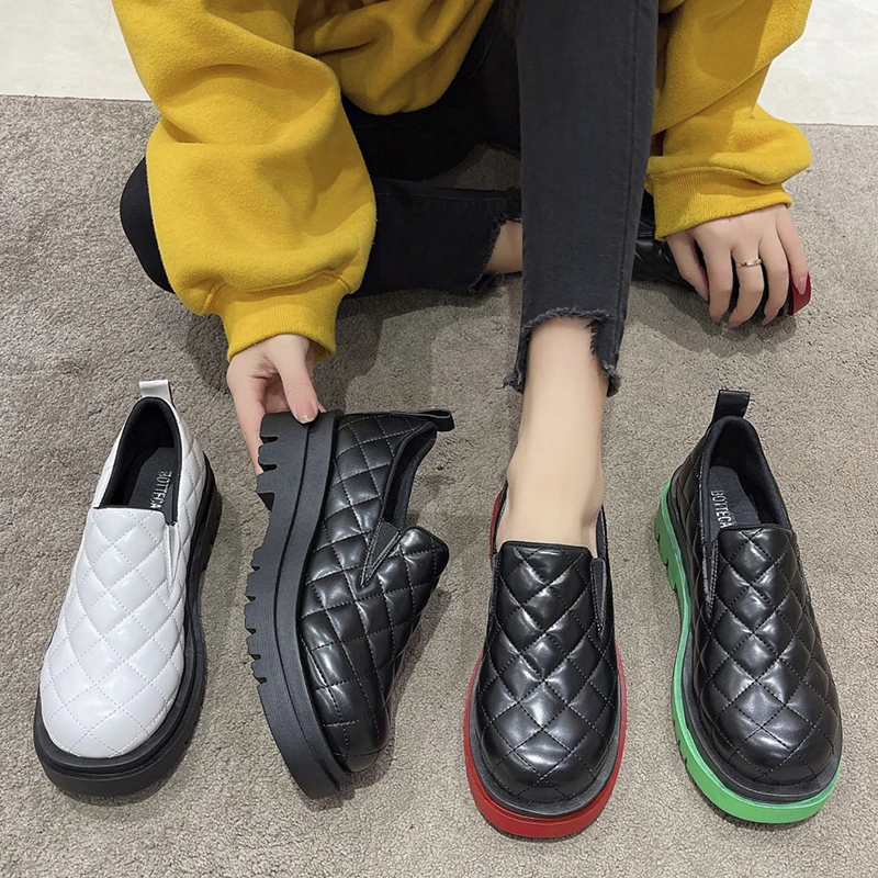 Rhombic Plaid Pumps Women Slip-on Loafer Casual Platform Shoes Women Size 43 Black Shoes Fashion Light Lazy Flat Shoes for Women
Rhombic Plaid Pumps Women Slip-on Loafer Casual Platform Shoes Women Size 43 Black Shoes Fashion Light Lazy Flat Shoes for Women