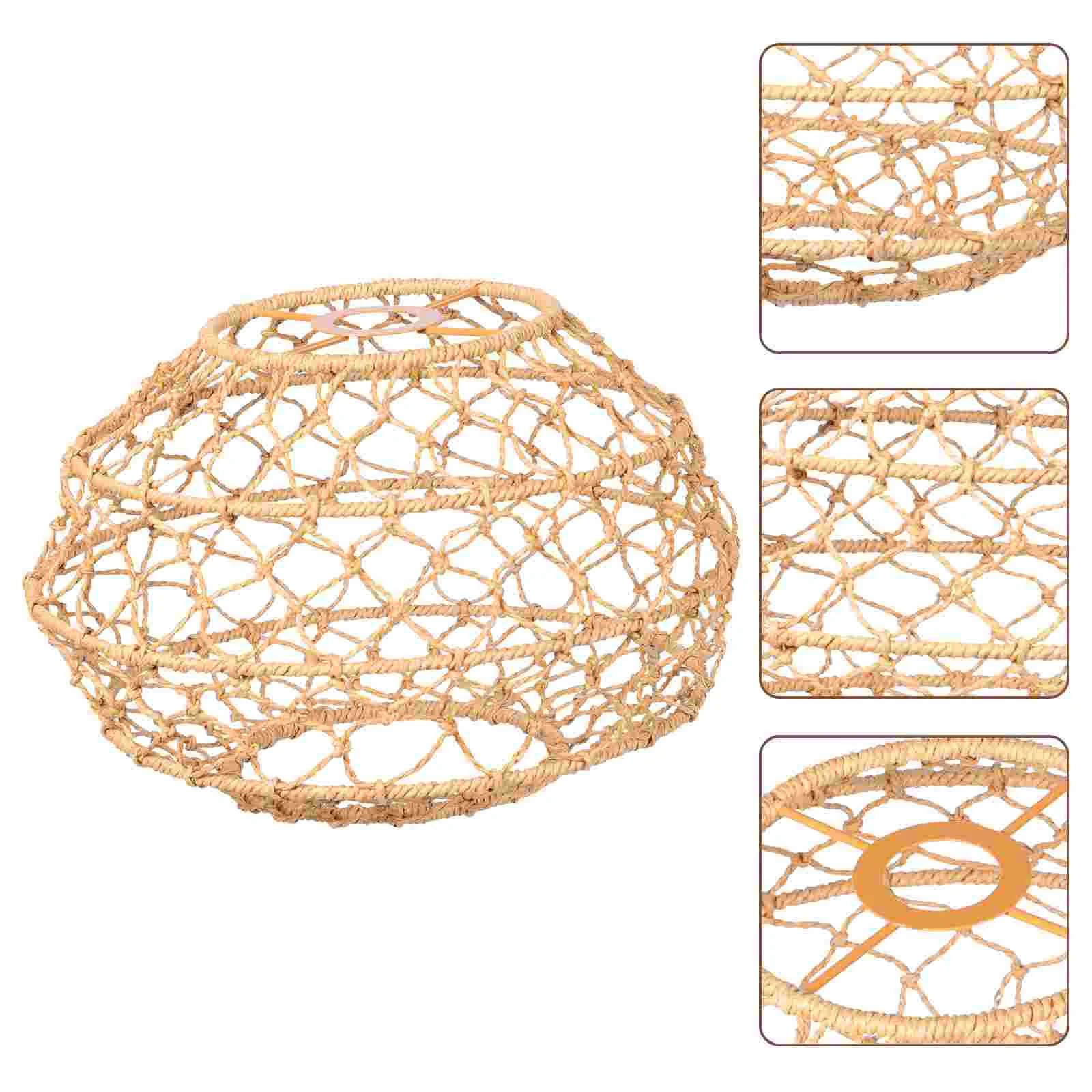 Nordic Woven Lamp Shade for Pendant Ceiling Lamps Brown Iron and Paper Material Simple and Durable Home Decor 47x43cm Size
Nordic Woven Lamp Shade for Pendant Ceiling Lamps Brown Iron and Paper Material Simple and Durable Home Decor 47x43cm Size