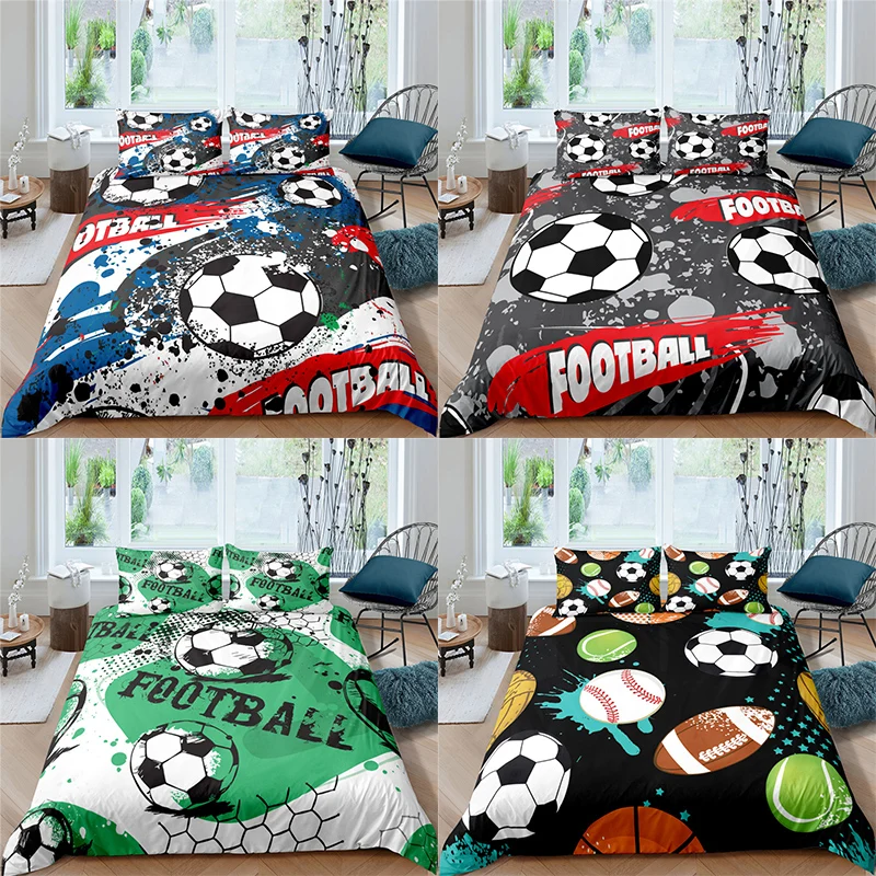 Bedding Sets Luxury 3D Football Print 2/3Pcs Kids Aldult Boy Girl Duvet Cover Pillowcase Home Textile Single/Queen/King Size 
Bedding Sets Luxury 3D Football Print 2/3Pcs Kids Aldult Boy Girl Duvet Cover Pillowcase Home Textile Single/Queen/King Size