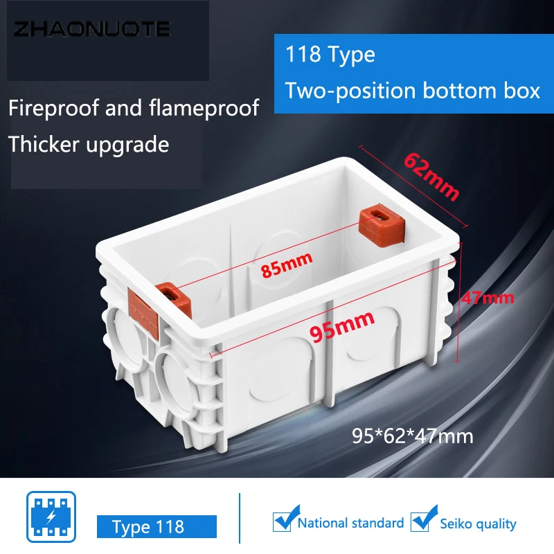 118 Type US AU Standard Universal Bottom Box Wall Switch Socket Mounting Inner Cassette Junction Box
118 Type US AU Standard Universal Bottom Box Wall Switch Socket Mounting Inner Cassette Junction Box