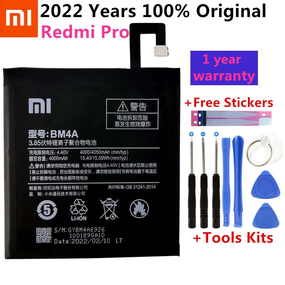 100% Оригинальный резервный новый аккумулятор BM4A 4000 мАч для Xiaomi Hongmi Pro Аккумулятор