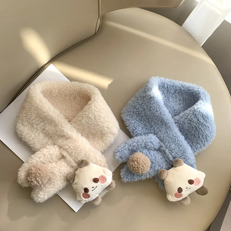 Children's Scarves Cute Cartoon Bear Cross Scarf For Kids Winter Plush Thicken Windproof Scarf Girls Boys Imitation Lamb Ring
Children's Scarves Cute Cartoon Bear Cross Scarf For Kids Winter Plush Thicken Windproof Scarf Girls Boys Imitation Lamb Ring