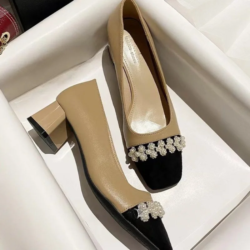 Leisure Fashion Pumps for Women Basic Slip on Hoof Mid Heels Square Toe Mixed Colors Bling String Bead Flower Summer Shoes
Leisure Fashion Pumps for Women Basic Slip on Hoof Mid Heels Square Toe Mixed Colors Bling String Bead Flower Summer Shoes