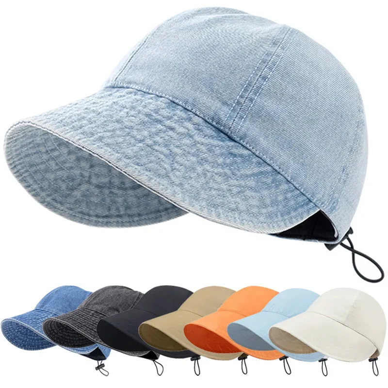 Summer Drawstring Denim Fisherman Hat Women's Vintage Fashion Baseball Hat Adjustable for Outdoors Visors Sunshade Sunscreen Cap
Summer Drawstring Denim Fisherman Hat Women's Vintage Fashion Baseball Hat Adjustable for Outdoors Visors Sunshade Sunscreen Cap