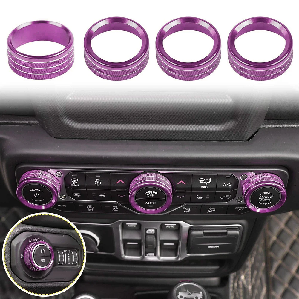4pcs Air Conditioner Switch Knob Cover & Headlight Knob Cover Aluminum AC Trim for Jeep Wrangler 2018-2023 JL JLU & 2020-2023
4pcs Air Conditioner Switch Knob Cover & Headlight Knob Cover Aluminum AC Trim for Jeep Wrangler 2018-2023 JL JLU & 2020-2023