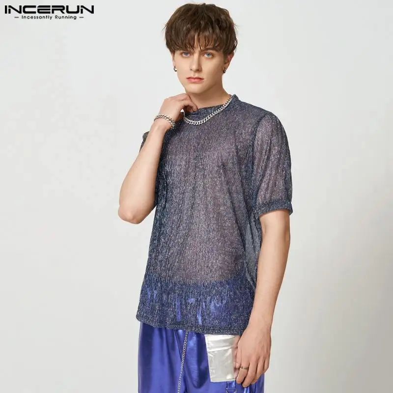 Топы INCERUN, 2023 Φ, показывает стиль, новинка, прозрачная блестящая Camiseta, Сексуальные Плиссированные градиентные тонкие футболки с коротким рук...
Топы INCERUN, 2023 Φ, показывает стиль, новинка, прозрачная блестящая Camiseta, Сексуальные Плиссированные градиентные тонкие футболки с коротким рук...