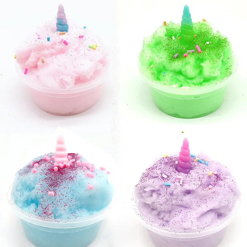 

New 60ML Funny Unicorn Slime Toy Kids Adult Stress Reliever Plasticine Sludge Mud Clay Dynamic Sand For Squeeze Toys Hand Putty