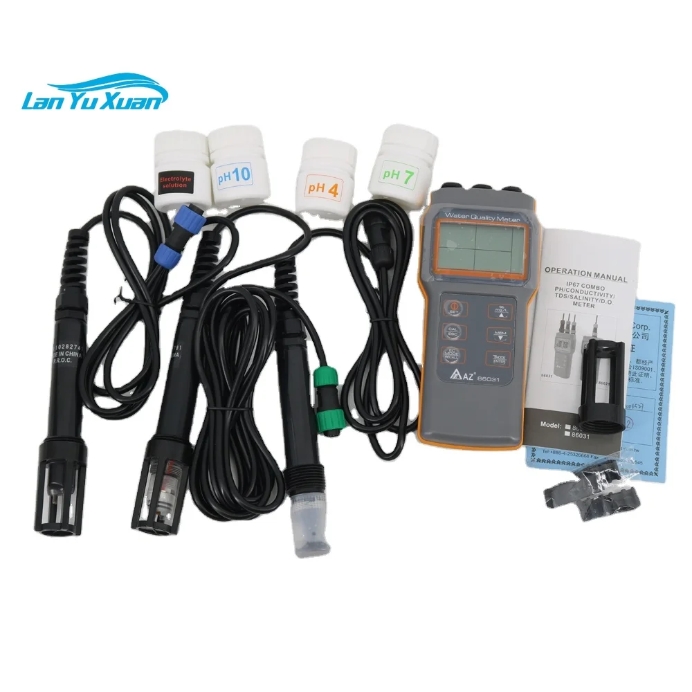 Portable AZ86031 Water Quality Meter Dissolved Oxygen Tester PH Meter PH Conductivity Salinity Meter
Portable AZ86031 Water Quality Meter Dissolved Oxygen Tester PH Meter PH Conductivity Salinity Meter